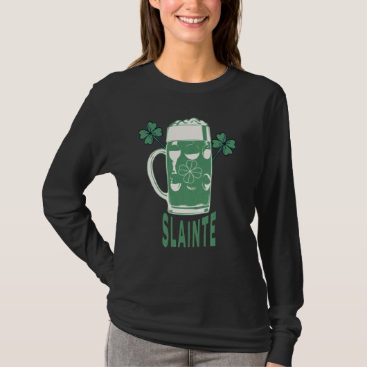 St Patricks Day Shamrock Irish Beer Drinking Slain T-shirt (Voorkant)