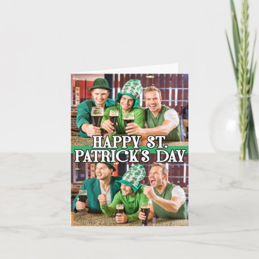 St Patrick's Day Shamrock Irish Celtic 2-foto's Feestdagen Kaart (Voorkant)