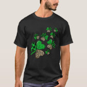 St Patricks Day Shamrock Irish Leopard Print Plaid T-shirt (Voorkant)