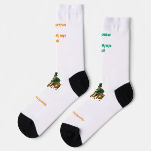 St. Patrick's Day Shamrock Kat Humor Sokken