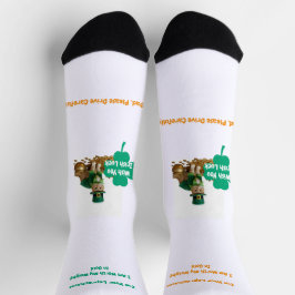 St. Patrick's Day Shamrock Kat Humor Sokken