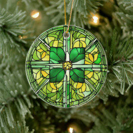 St Patricks Day Shamrock Keramisch Ornament