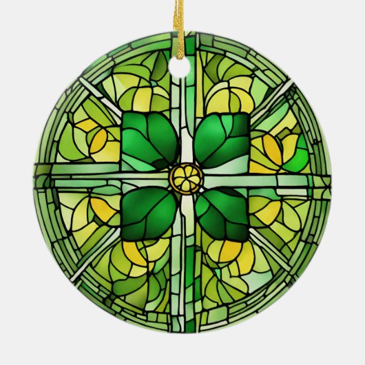 St Patricks Day Shamrock Keramisch Ornament (Achterkant)