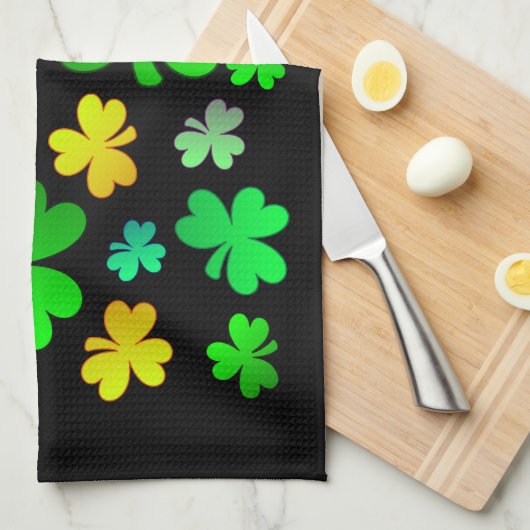 St. Patrick's Day Shamrock Kitchen Towel Theedoek (Quarter Fold)