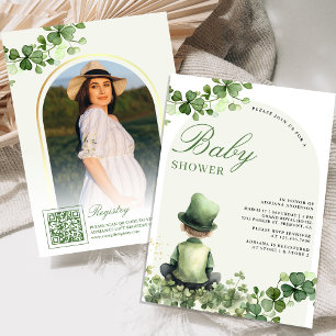 St. Patrick's Day Shamrock Kleine Man Baby Shower Kaart