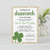 St. Patrick's Day Shamrock Kraamfeest Uitnodiging (Staand voorkant)