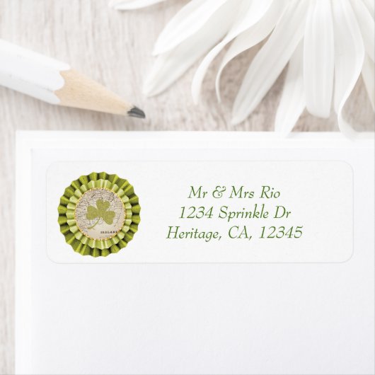 St. Patrick's Day Shamrock Leaf Address Label (Insitu)