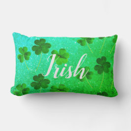 St Patrick's Day Shamrock Leaf Glitter Green Ombre Buitenkussen