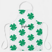 St Patrick's Day Shamrock Leaf Groen Wit 2024 Schort (Voorkant)