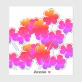 St Patrick's Day Shamrock Leaf Pink Kleurrijk Scha Sticker (Vel)