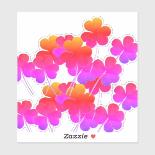 St Patrick's Day Shamrock Leaf Pink Kleurrijk Scha Sticker (Vel)