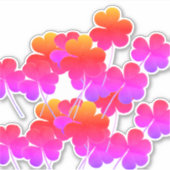 St Patrick's Day Shamrock Leaf Pink Kleurrijk Scha Sticker (Voorkant)