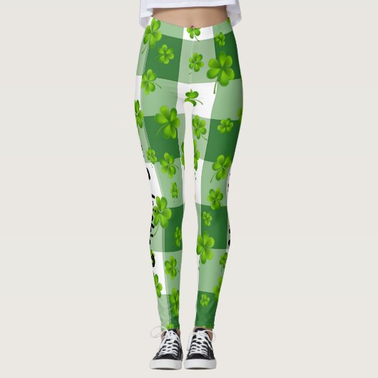 St. Patrick's Day Shamrock Leggings (Voorkant)