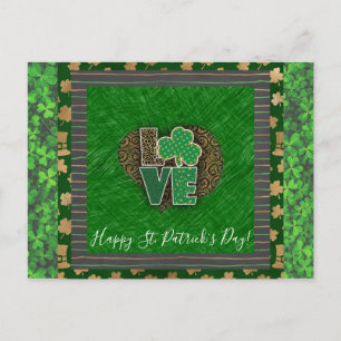 St Patricks Day Shamrock Love Briefkaart