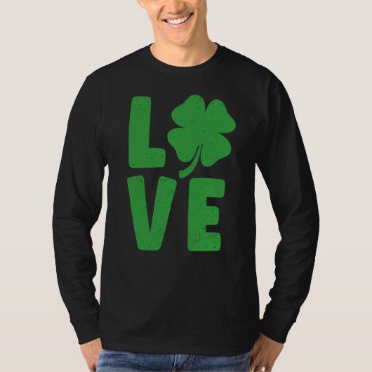 St Patricks Day Shamrock Love T-shirt (Voorkant)