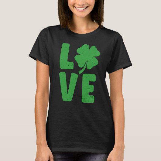 St Patricks Day Shamrock Love T-shirt (Voorkant)