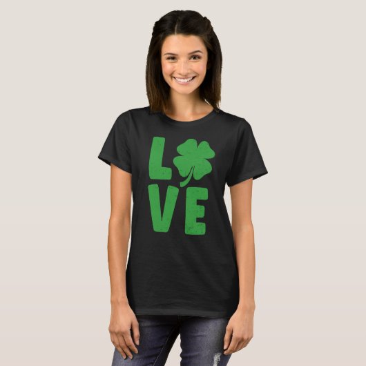 St Patricks Day Shamrock Love T-shirt (Voorkant volledig)