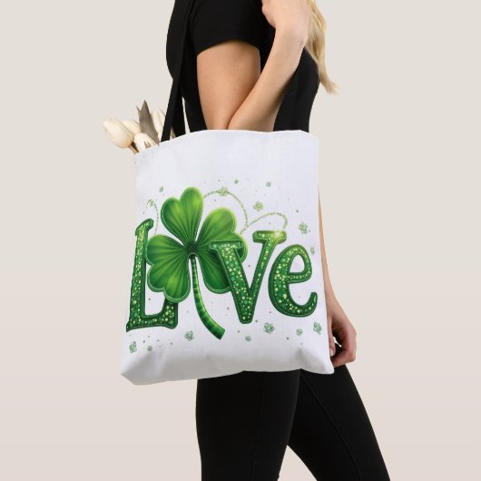 St. Patrick's Day Shamrock Love Tote Bag (Dichtbij)