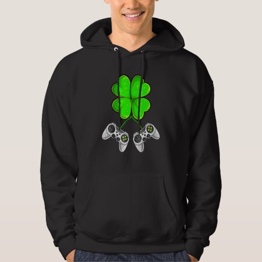 St. Patrick's Day Shamrock Love Video Game Hoodie (Voorkant)