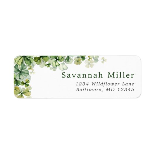 St. Patrick's Day Shamrock Lucky 4 Leaf Clover Etiket (Voorkant)