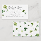 St. Patrick's Day Shamrock Lucky Books voor Baby Informatiekaartje (Voorkant / Achterkant)