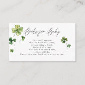 St. Patrick's Day Shamrock Lucky Books voor Baby Informatiekaartje (Voorkant)