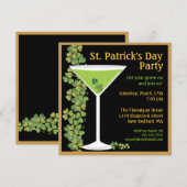 St. Patricks Day Shamrock Martini Uitnodiging (Voorkant / Achterkant)