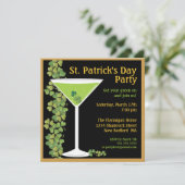 St. Patricks Day Shamrock Martini Uitnodiging (Staand voorkant)