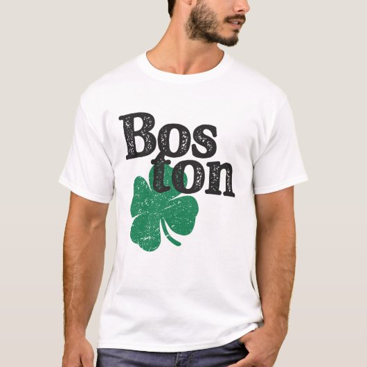St Patricks Day Shamrock Massachusetts Boston T-shirt (Voorkant)