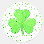 St Patrick's Day Shamrock met sterren en spikkels Ronde Sticker (Voorkant)