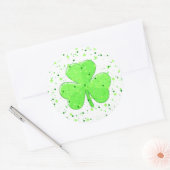 St Patrick's Day Shamrock met sterren en spikkels Ronde Sticker (Envelop)