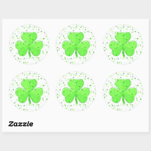 St Patrick's Day Shamrock met sterren en spikkels Ronde Sticker