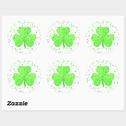 St Patrick's Day Shamrock met sterren en spikkels Ronde Sticker (Vel)