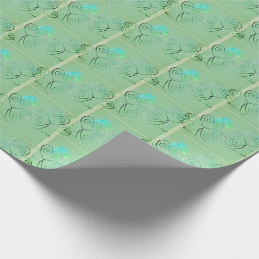 St. Patrick's Day Shamrock Misty Green Cadeaupapier (Hoek)