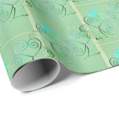 St. Patrick's Day Shamrock Misty Green Cadeaupapier (Rol Hoek)