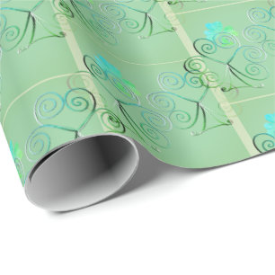 St. Patrick's Day Shamrock Misty Green Cadeaupapier
