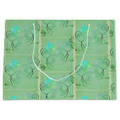 St Patrick's Day Shamrock Misty Green Groot cadeau Groot Cadeauzakje (Voorkant)