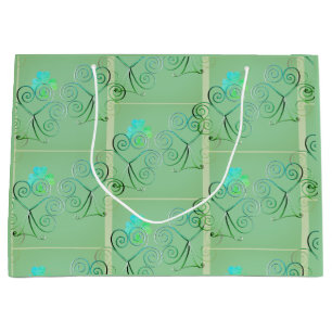 St Patrick's Day Shamrock Misty Green Groot cadeau Groot Cadeauzakje