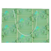 St Patrick's Day Shamrock Misty Green Groot cadeau Groot Cadeauzakje (Achterkant)