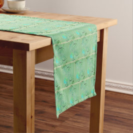 St. Patrick's Day Shamrock Misty Green Korte Tafelloper