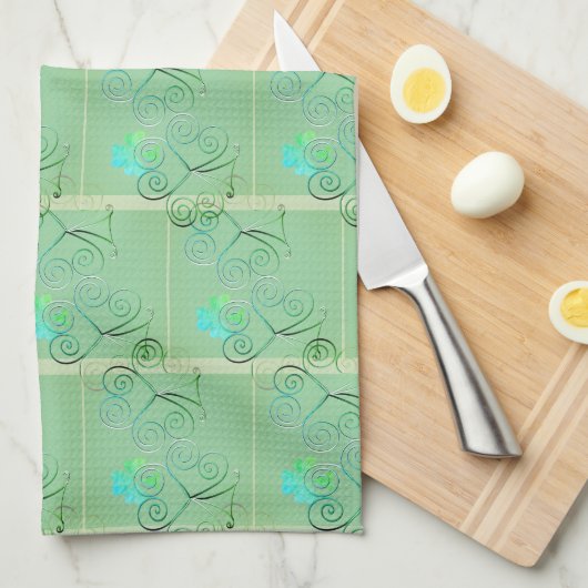 St. Patrick's Day Shamrock Misty Green Theedoek (Quarter Fold)