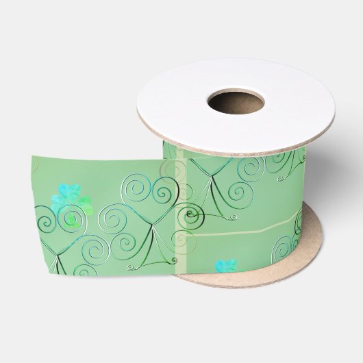 St. Patrick's Day Shamrock Misty Groen Satijnen Lint (Spoel)