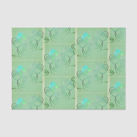 St. Patrick's Day Shamrock Misty Groen Tissuepapier (Voorkant)