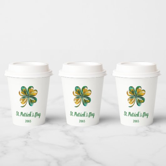 St. Patrick's Day Shamrock. Papieren Bekers (Multi)
