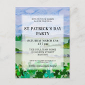 St Patrick's Day Shamrock Party Invitation Briefkaart (Voorkant)