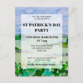 St Patrick's Day Shamrock Party Invitation Briefkaart (Voorkant)