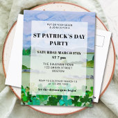 St Patrick's Day Shamrock Party Invitation Briefkaart