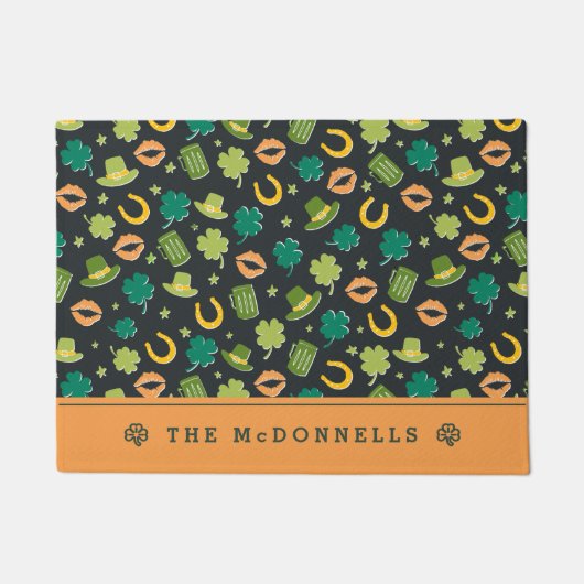 St. Patrick's Day Shamrock Pattern Deurmat (Voorkant)