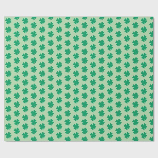 St Patrick's Day Shamrock Pattern Green Leaf 2025 Cadeaupapier (Vlak)