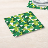 St. Patrick's Day Shamrock Pattern Kartonnen Onderzetters (Schuin)